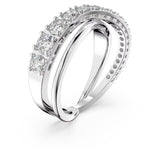 Swarovski Twist Ring  White, Rhodium plated, Size-55