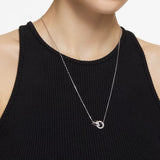 Swarovski Hollow Necklace with Pendant Small White Rhodium plated