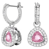 Swarovski Millenia Set Necklace and Earrings Trilliant Cut Pink Rhodium plated