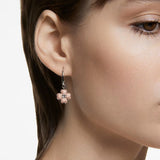 Swarovski Latisha Hoop Earrings Flower Pink Rhodium plated