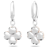 Swarovski Latisha Hoop Earrings Flower Pink Rhodium plated