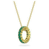 Swarovski Exalta Necklace with pendant Green Gold-tone plated  16 1/2 x 18 1/2 INCHES