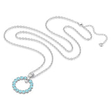 Swarovski Exalta Necklace with Pendant Long Blue Rhodium plated