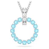 Swarovski Exalta Necklace with Pendant Long Blue Rhodium plated