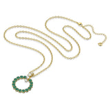 Swarovski Exalta Necklace with Pendant Long Green Gold Tone Plated