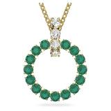 Swarovski Exalta Necklace with Pendant Long Green Gold Tone Plated