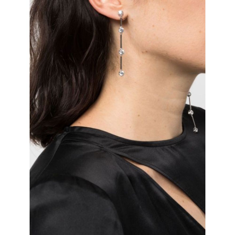 Swarovski Constella Drop Earrings Asymmetric design White Rhodium