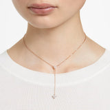 Swarovski Ortyx Y NecklaceTriangle cut White Rose Gold-tone plated  38cm x 43 CM
