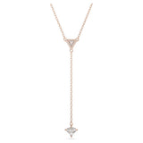 Swarovski Ortyx Y NecklaceTriangle cut White Rose Gold-tone plated  38cm x 43 CM