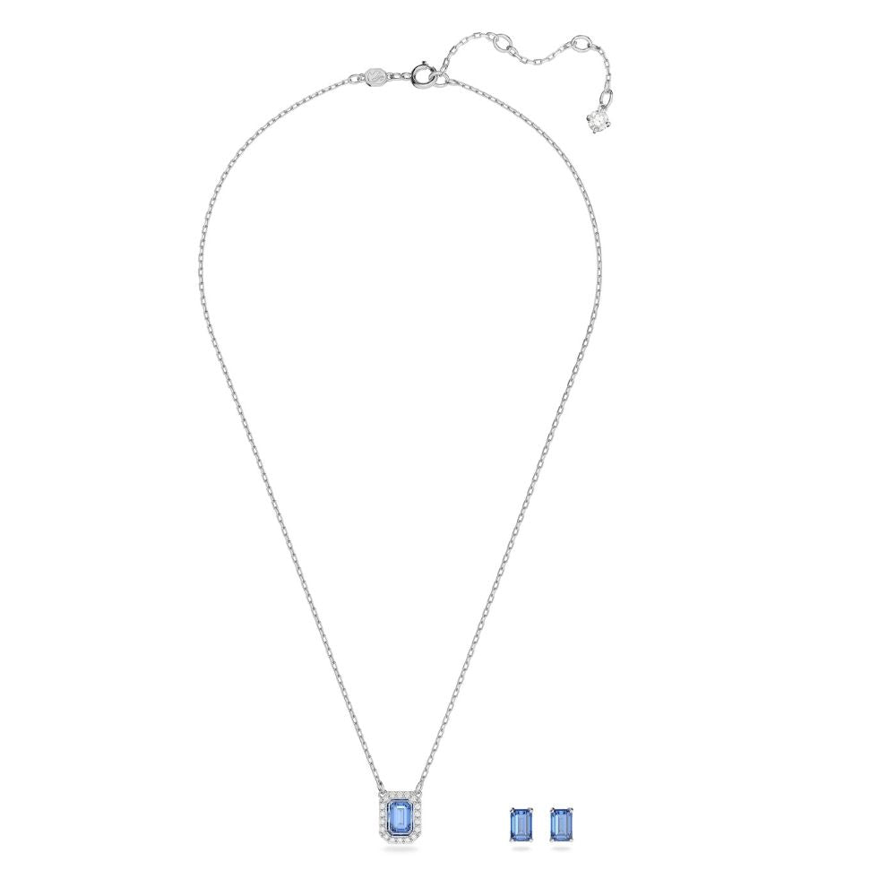 5602846 Swarovski Millenia Sets Necklace and Earrings Octagon cut Blue Rhodium ...