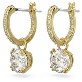Swarovski Constella Drop Earrings Round cut White Gold-tone plated  ONE SIZE
