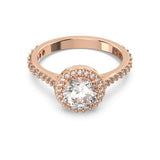 Swarovski Constella Cocktail Ring Round cut Pavé White Rose gold-tone plated  58