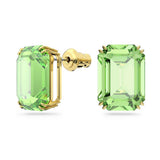 Swarovski Millenia Stud Earrings Octagon cut Green Gold-tone plated  ONE SIZE