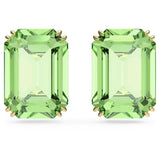 Swarovski Millenia Stud Earrings Octagon cut Green Gold-tone plated  ONE SIZE
