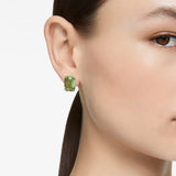 Swarovski Millenia Stud Earrings Octagon cut Green Gold-tone plated  ONE SIZE