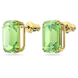 Swarovski Millenia Stud Earrings Octagon cut Green Gold-tone plated  ONE SIZE