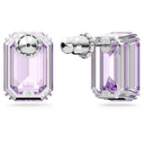 Swarovski Millenia Stud Earrings Octagon cut Purple Rhodium plated  ONE SIZE