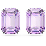 Swarovski Millenia Stud Earrings Octagon cut Purple Rhodium plated  ONE SIZE