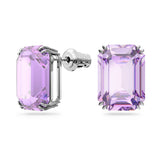Swarovski Millenia Stud Earrings Octagon cut Purple Rhodium plated  ONE SIZE