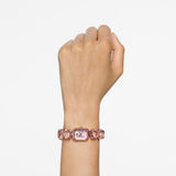 Swarovski Octagon cut Watch bracelet Pink Rose gold-tone finish  23 mm x 17 mm