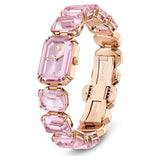 Swarovski Octagon cut Watch bracelet Pink Rose gold-tone finish  23 mm x 17 mm