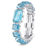 Swarovski Millenia Octagon cut bracelet Blue Stainless Steel Watch   23 mm x 17 mm