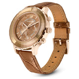 Swarovski Octea Lux Chrono Watch Leather strap Brown Gold-tone finish  ONE SIZE