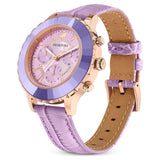 Swarovski Octea Lux Chrono Watch Leather strap Purple Rose gold-tone finish  ONE SIZE