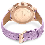 Swarovski Octea Lux Chrono Watch Leather strap Purple Rose gold-tone finish  ONE SIZE