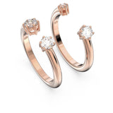 Swarovski Constella Ring Set (2) Round cut open White Rose gold-tone plated  55