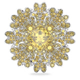 Swarovski Eternal Flower Brooch Flower Yellow Mixed metal finish  4 CM