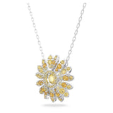 Swarovski Eternal Necklace with pendant Flower Yellow Rhodium plated  50CM