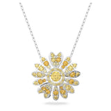 Swarovski Eternal Necklace with pendant Flower Yellow Rhodium plated  50CM