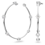 Swarovski Constella Hoop Earrings Round cut White Rhodium plated  MEDIUM