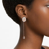 Swarovski Signum Drop Earrings Swan White Rose gold-tone plated  ONE SIZE