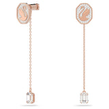 Swarovski Signum Drop Earrings Swan White Rose gold-tone plated  ONE SIZE