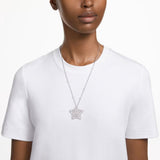 Swarovski Stella Neckalce with pendant Mixed cuts Star White Rhodium plated
