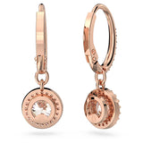 Swarovski Una Angelic drop earrings, Round cut, Pavé, White, Rose gold-tone plated