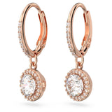 Swarovski Constella Drop Earrings Round cut Pavé White Rose gold-tone plated  ONE SIZE