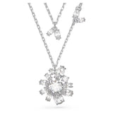 Swarovski Gema layered Necklace Flower White Rhodium plated  36CM X 41CM