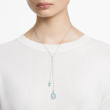 Swarovski Signum Y Necklace Swan Blue Rhodium plated