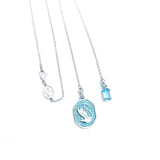 Swarovski Signum Y Necklace Swan Blue Rhodium plated