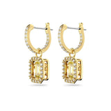 Swarovski Millenia Drop Earrings Octagon cut Yellow Gold-tone plated  ONE SIZE