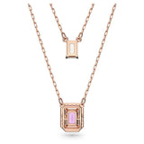 Swarovski Millenia Layered Necklace Octagon cut Rose gold-tone plated