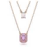 Swarovski Millenia Layered Necklace Octagon cut Rose gold-tone plated