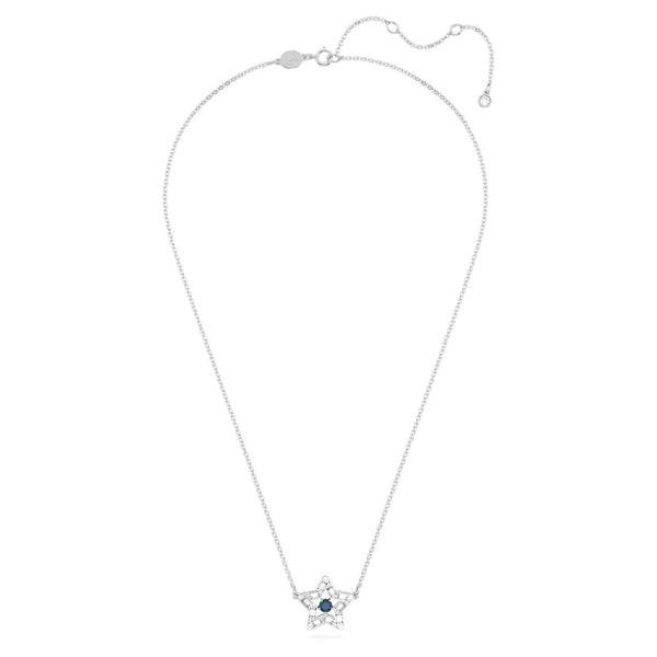 Swarovski Stella Necklace with pendant Star Blue Rhodium plated ...