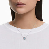 Swarovski Sunshine Neckalce with Pendant Green Rhodium plated  13 3/4 inch