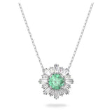 Swarovski Sunshine Neckalce with Pendant Green Rhodium plated  13 3/4 inch