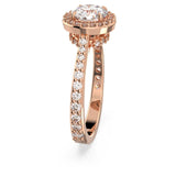 Swarovski Constella Cocktail Ring, Round cut,White, Rose Gold-Tone Plated-60