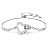 Swarovski Lovely Bracelet Heart, White, Rhodium Plated